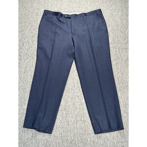 Canali Impeccabile Dress Pants Mens 38 x 28 Blue Wool Trousers Suspender Buttons